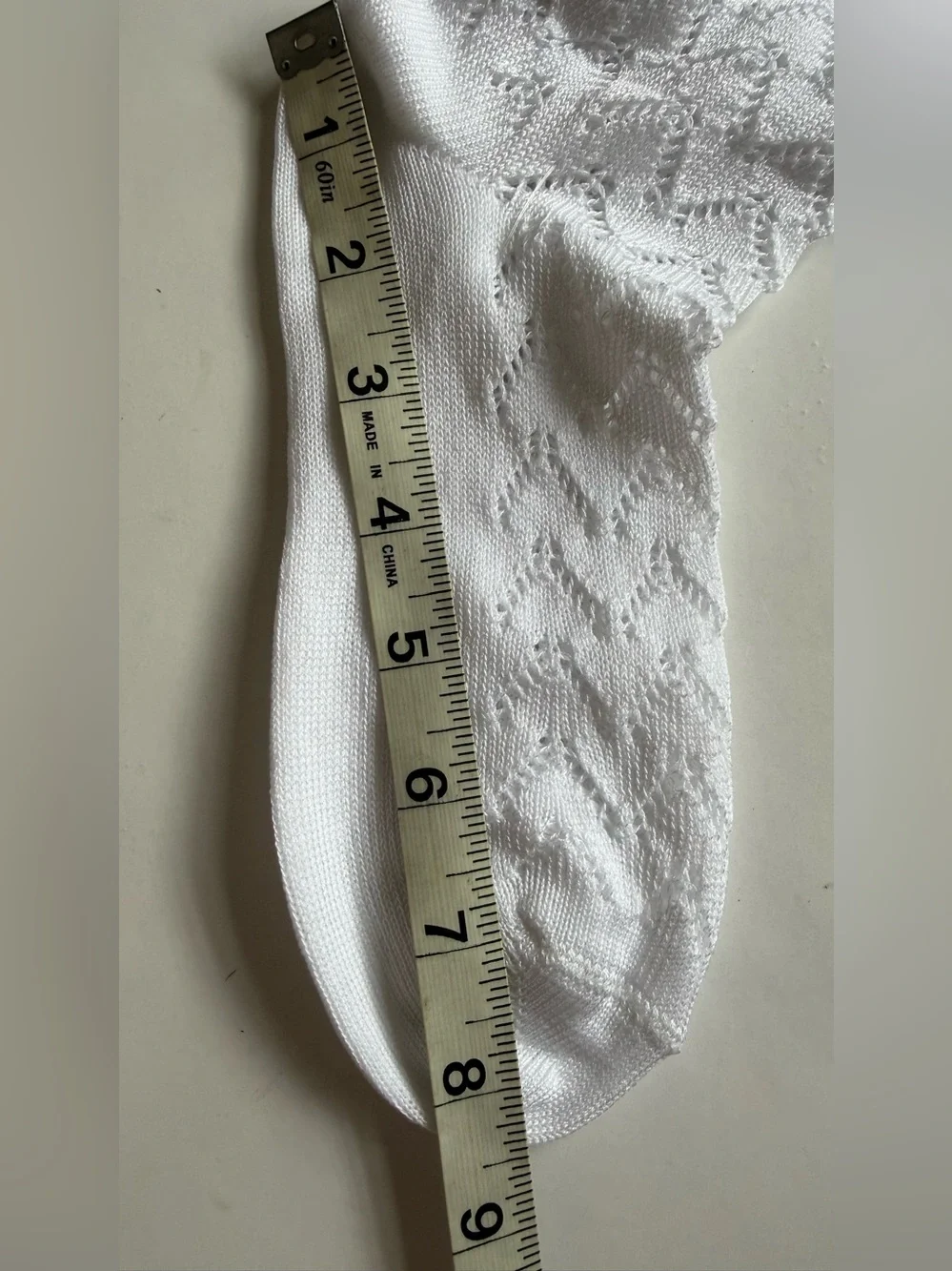 Classic White Women's Patterned Crew Socks